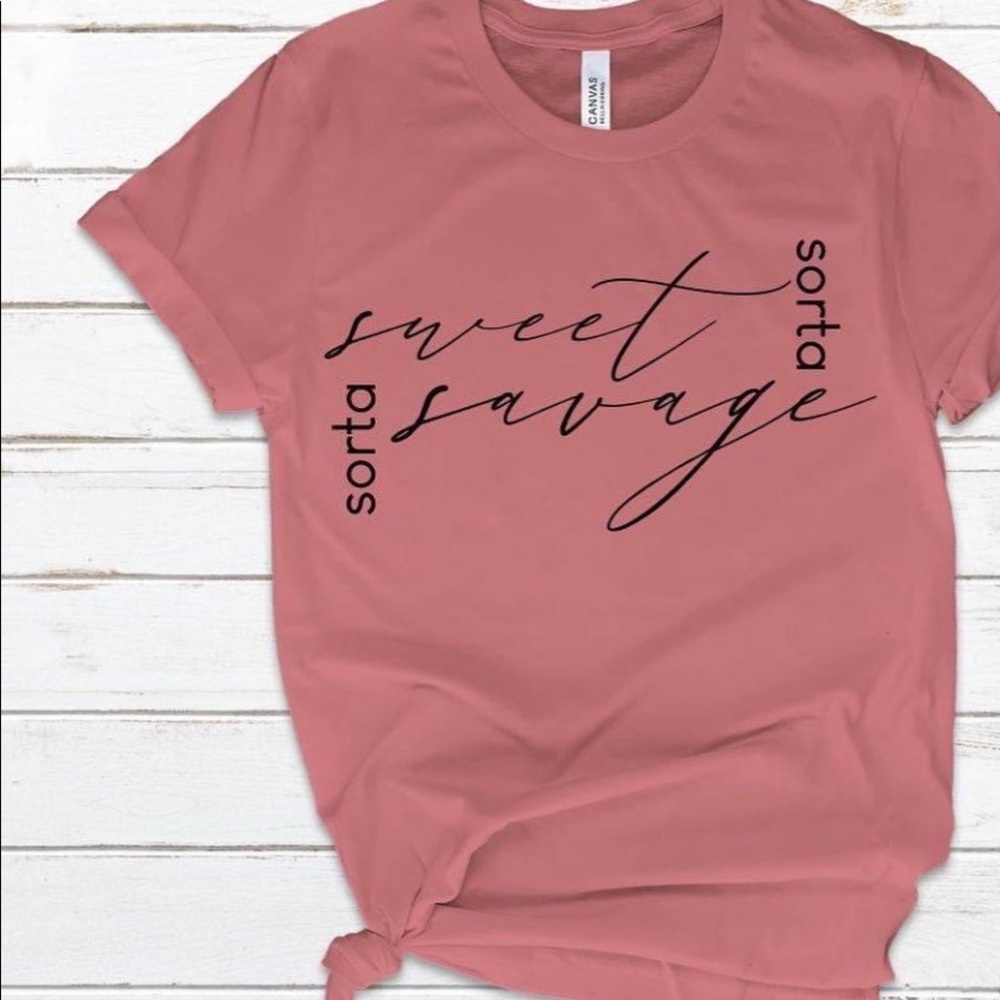 Pretty sweet, Pretty savage boutique screen print tee - limited quantity